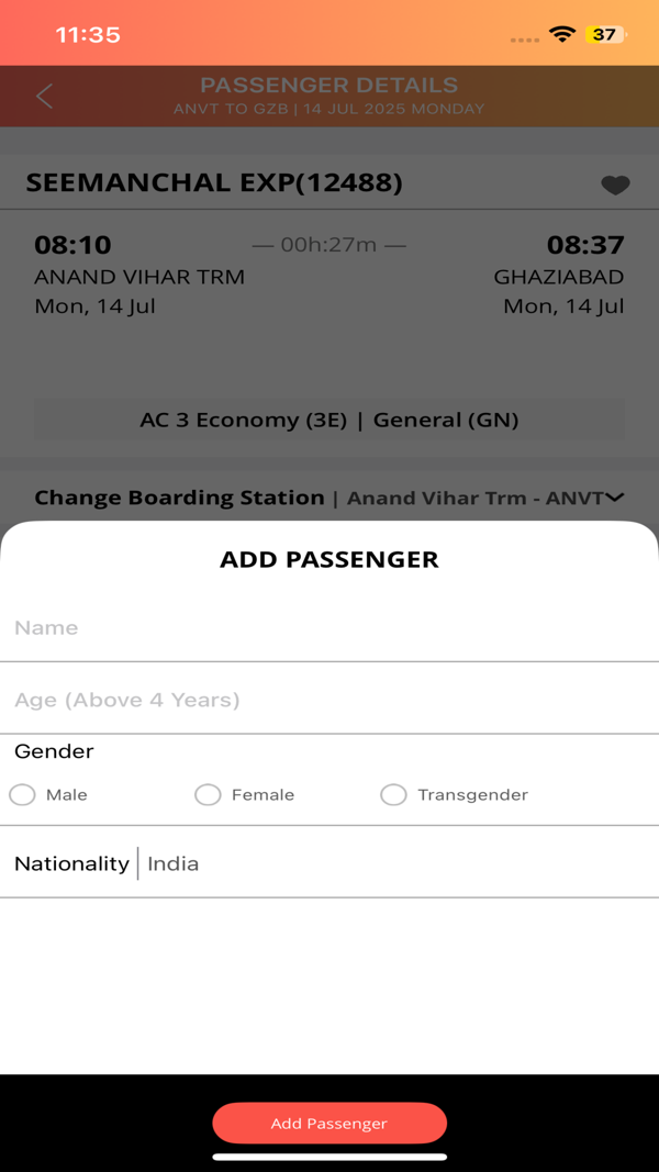 IRCTC Rail Connect iPhone screenshot 7