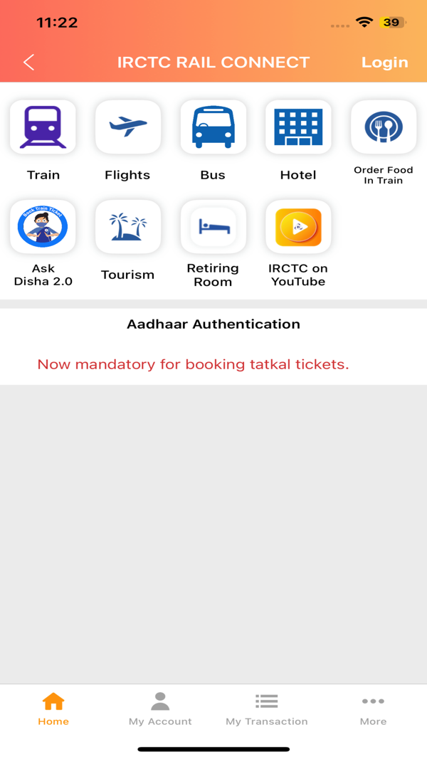 IRCTC Rail Connect iPhone screenshot 2