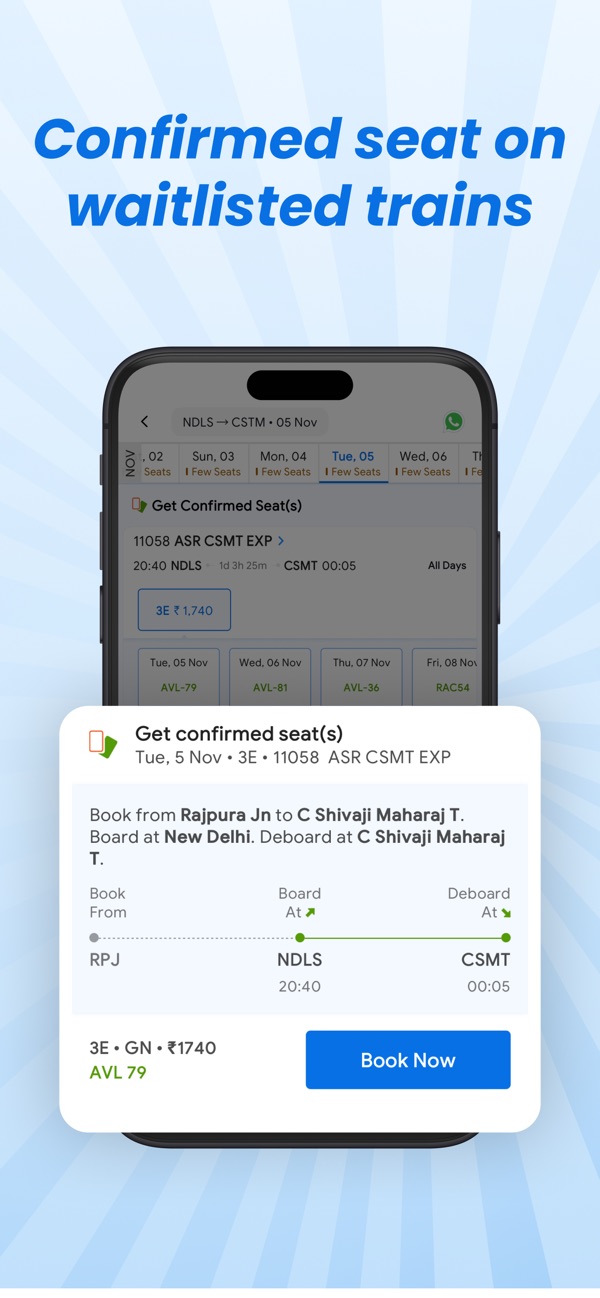 ixigo Train, Bus, Metro Ticket iPhone screenshot 8