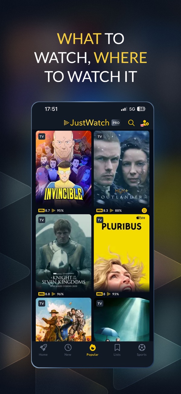 JustWatch iPhone screenshot 1