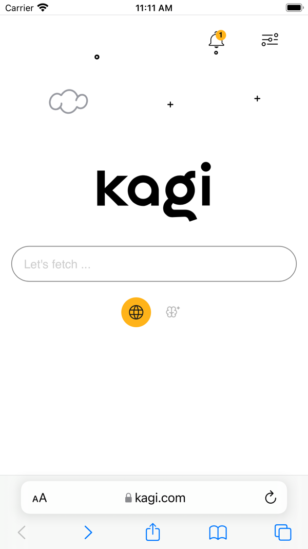Kagi for Safari iPhone screenshot 1