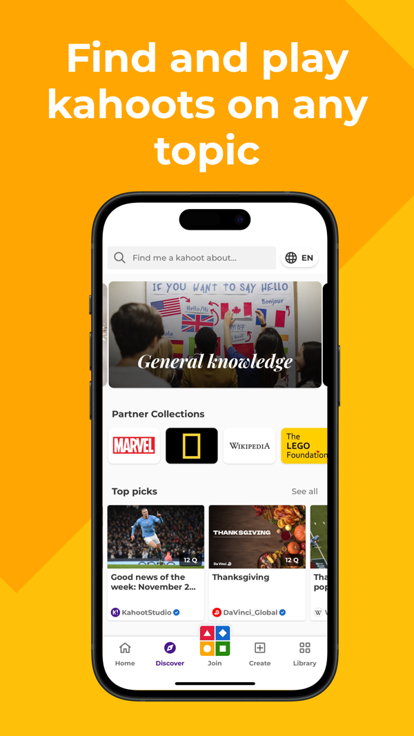 Kahoot! Play & Create Quizzes iPhone screenshot 2