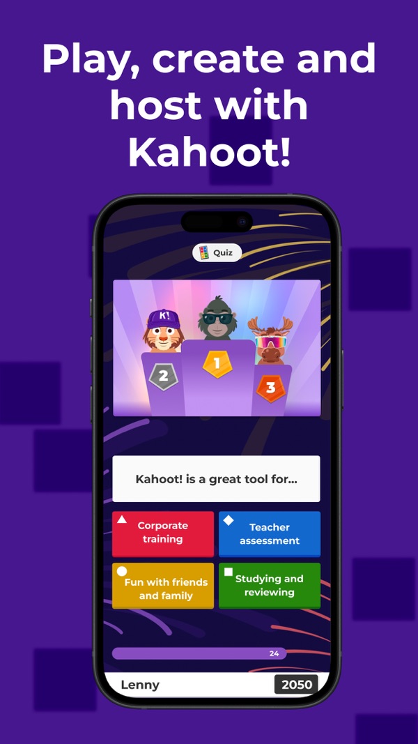 Kahoot! Play & Create Quizzes iPhone screenshot 1