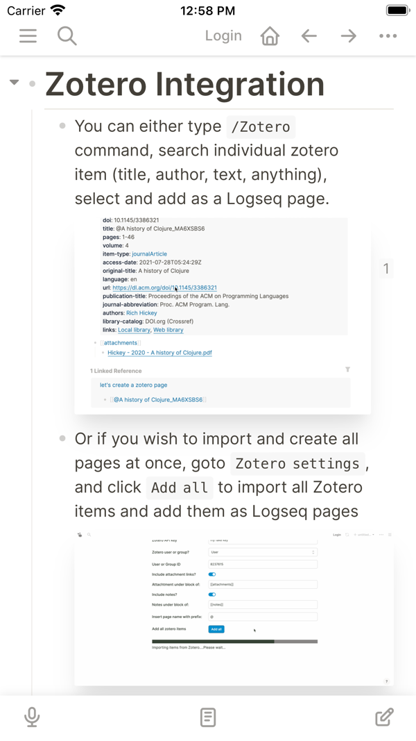 Logseq iPhone screenshot 8