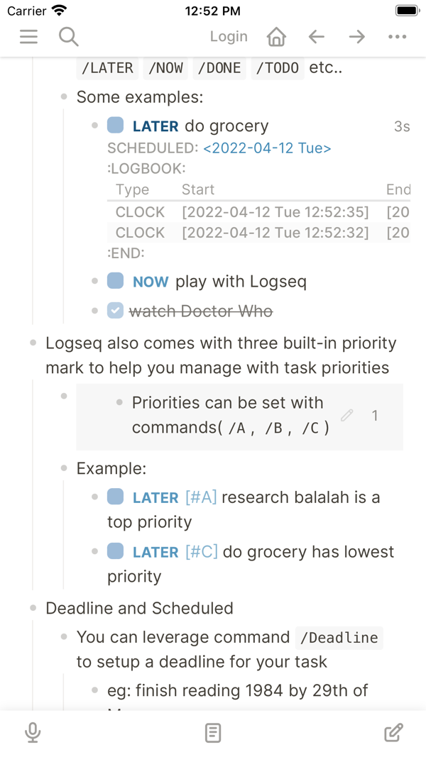 Logseq iPhone screenshot 6