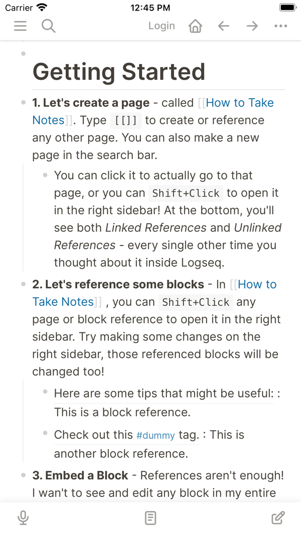 Logseq iPhone screenshot 3