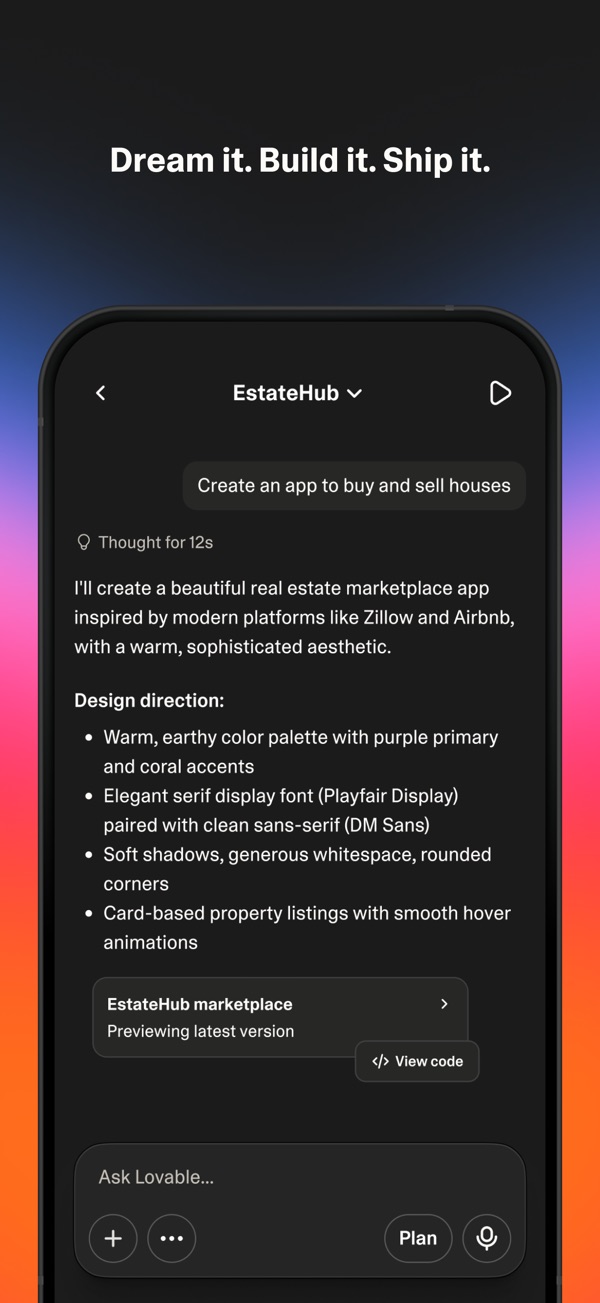 Lovable iPhone screenshot 2