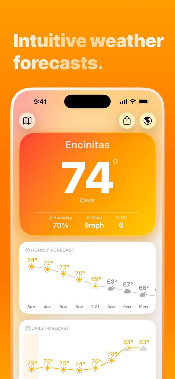 Mercury Weather iPhone screenshot 2