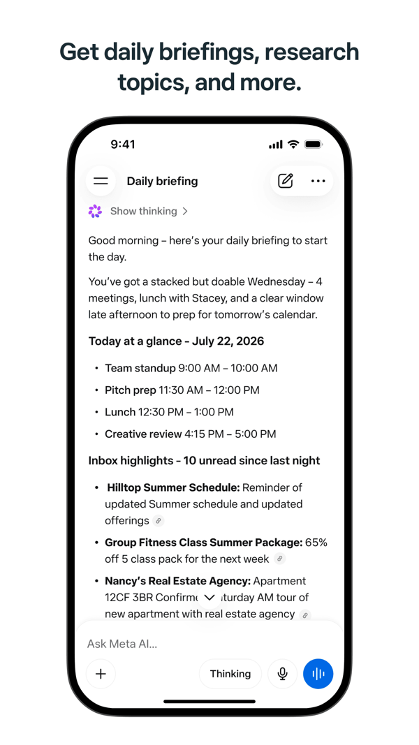 Meta AI iPhone screenshot 1