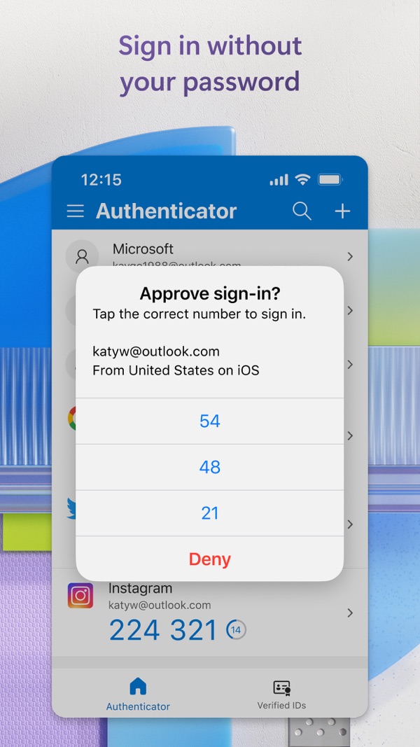 Microsoft Authenticator iPhone screenshot 4