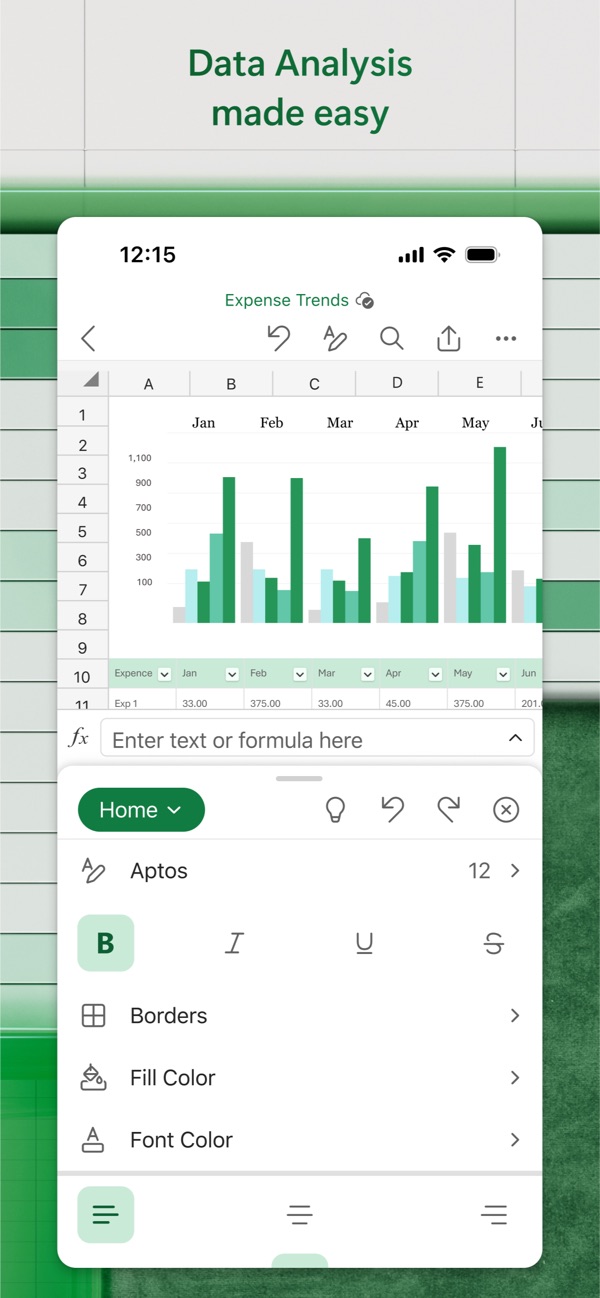 Microsoft Excel iPhone screenshot 2