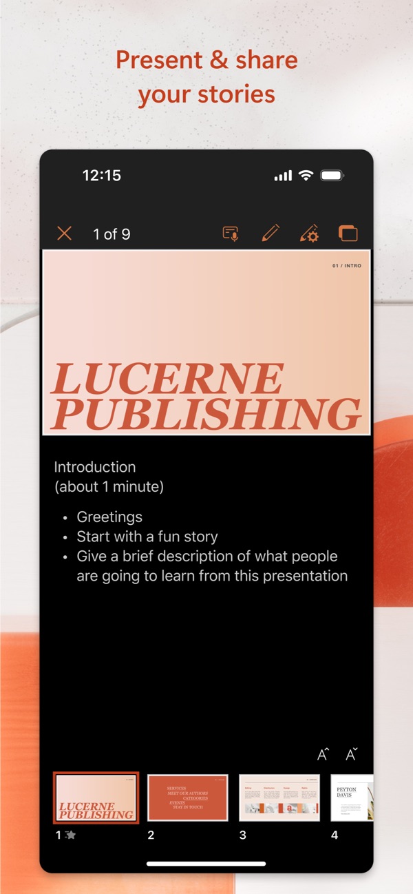 Microsoft PowerPoint iPhone screenshot 2