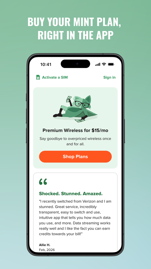 Mint iPhone screenshot 1