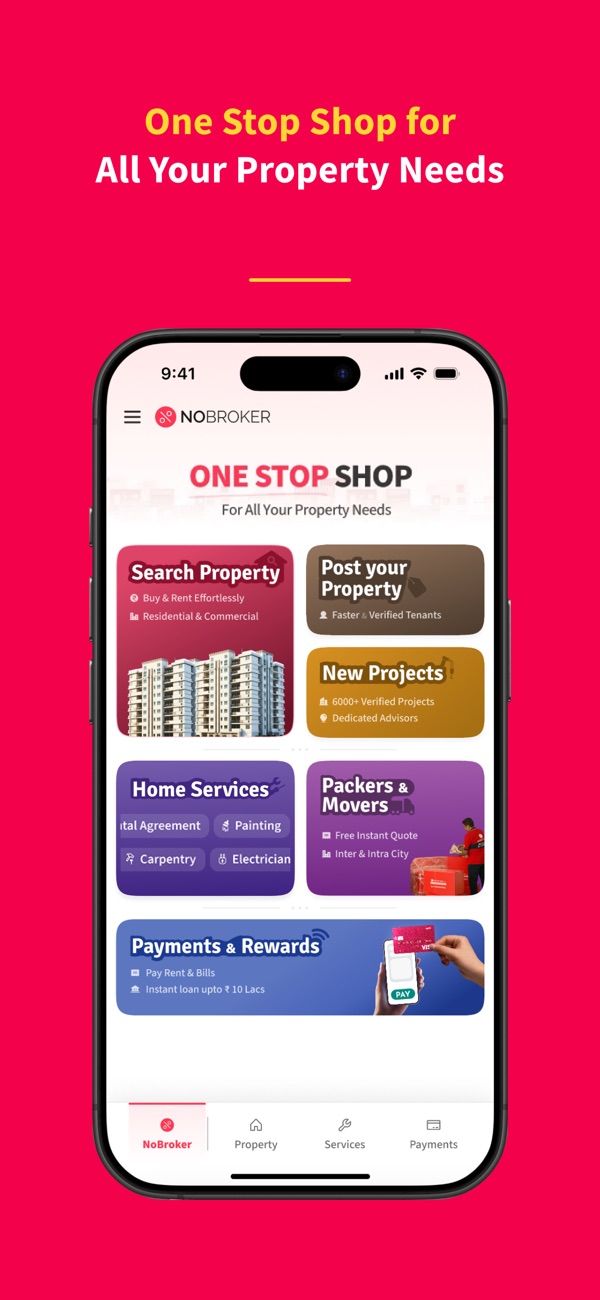 NoBroker Rent, Buy, Sell Flats iPhone screenshot 1