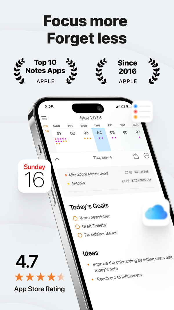 NotePlan iPhone screenshot 1