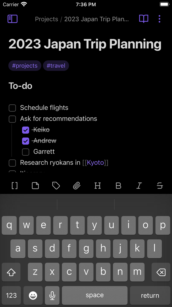 Obsidian iPhone screenshot 4