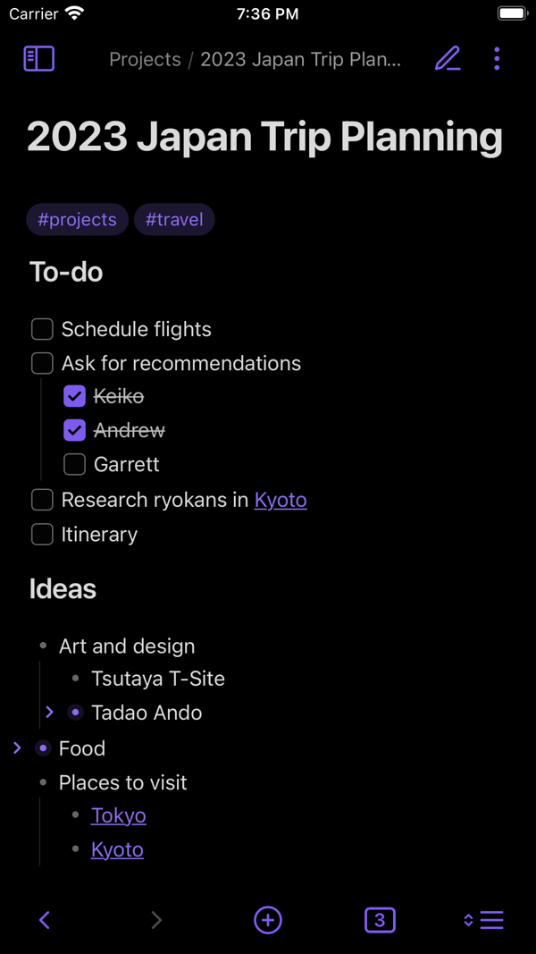 Obsidian iPhone screenshot 3