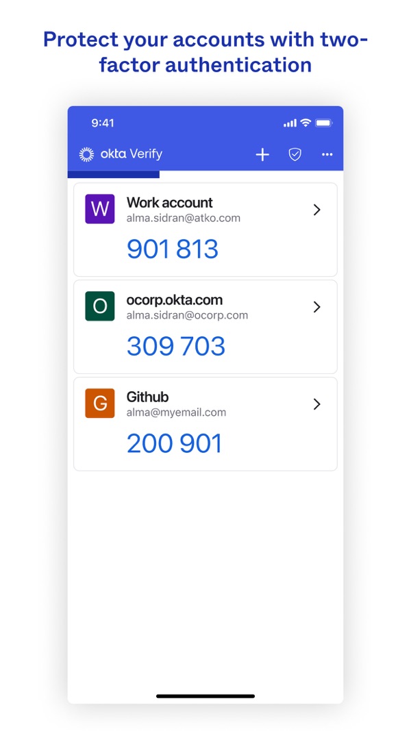 Okta Verify iPhone screenshot 2