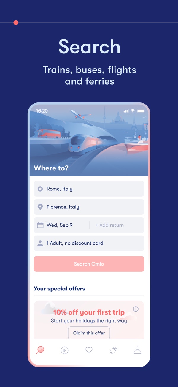 Omio iPhone screenshot 2