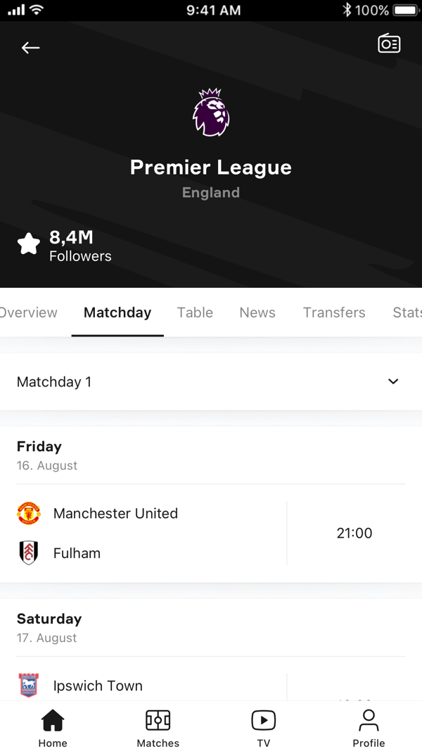OneFootball Live Soccer scores iPhone screenshot 3