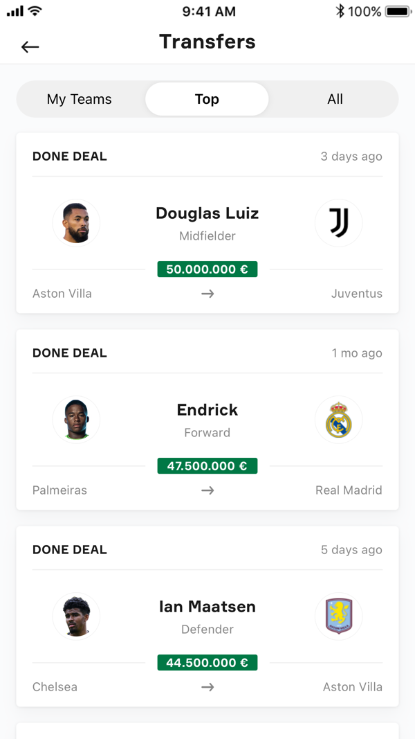 OneFootball Live Soccer scores iPhone screenshot 5