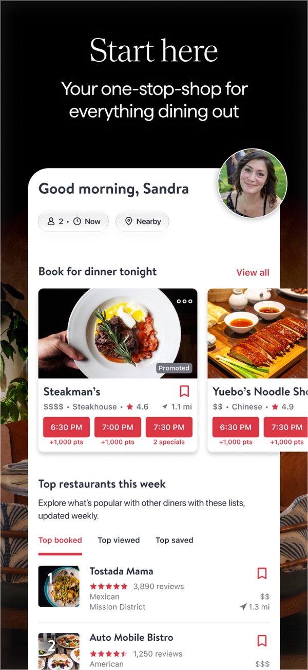 OpenTable iPhone screenshot 2