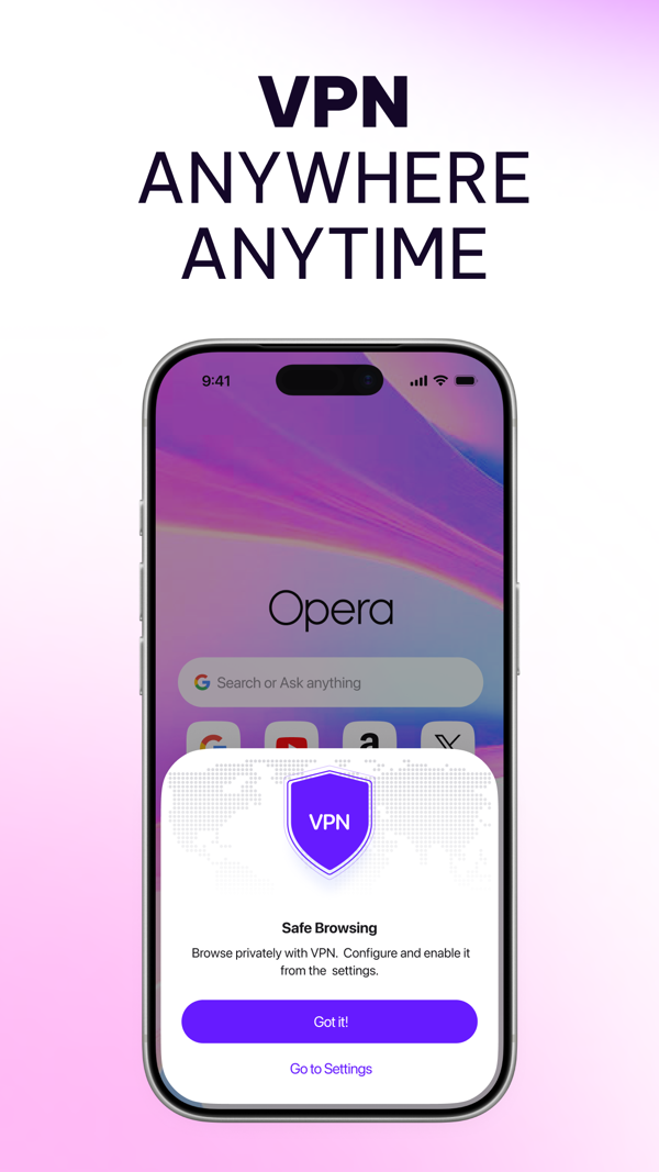 Opera Browser with VPN iPhone screenshot 3