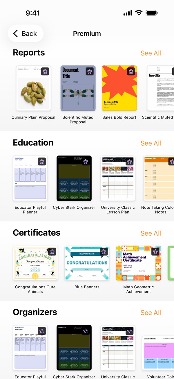Pages iPhone screenshot 2