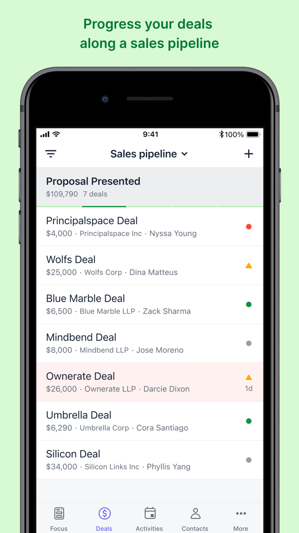 Pipedrive iPhone screenshot 2