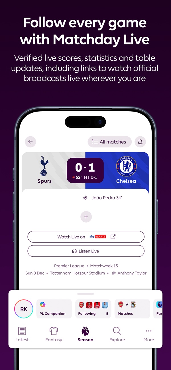 Premier League iPhone screenshot 3