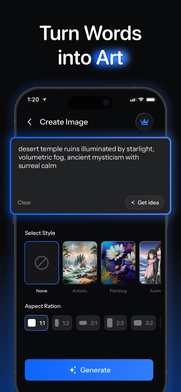 Prompts for Midjourney AI iPhone screenshot 2