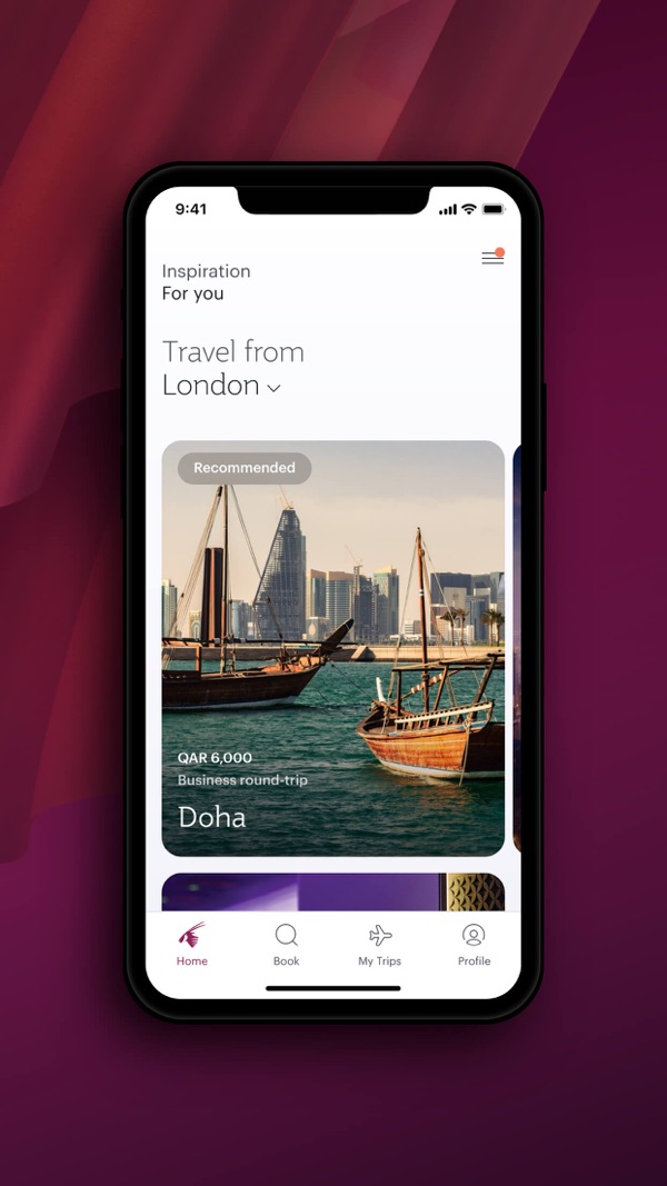 Qatar Airways iPhone screenshot 2