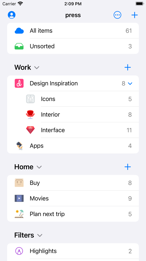 Raindrop.io iPhone screenshot 3
