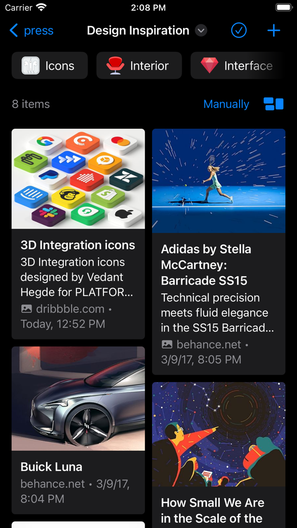 Raindrop.io iPhone screenshot 2