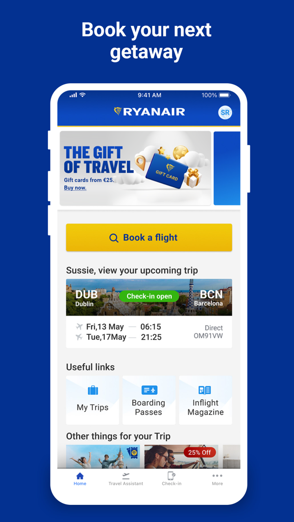 Ryanair iPhone screenshot 1