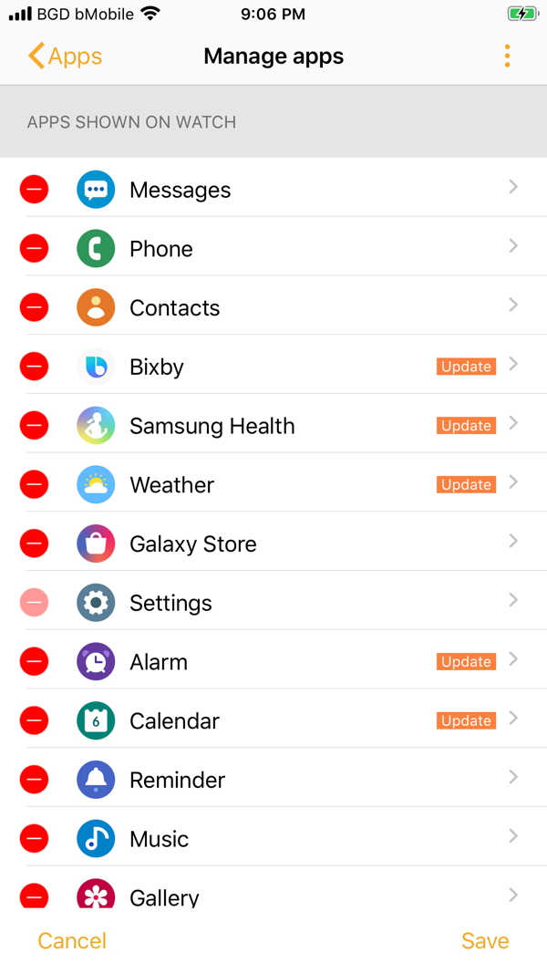 Samsung Galaxy Watch (Gear S) iPhone screenshot 10