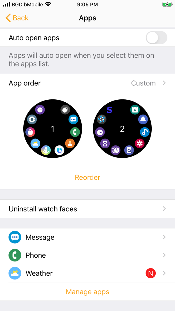 Samsung Galaxy Watch (Gear S) iPhone screenshot 6