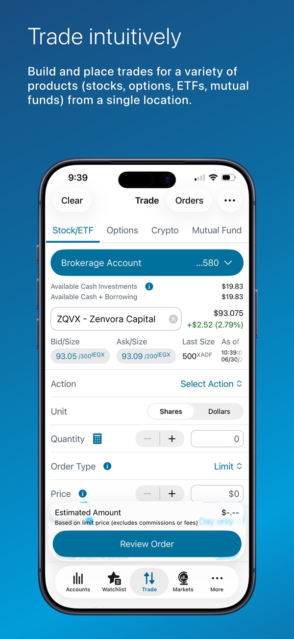 Schwab iPhone screenshot 2