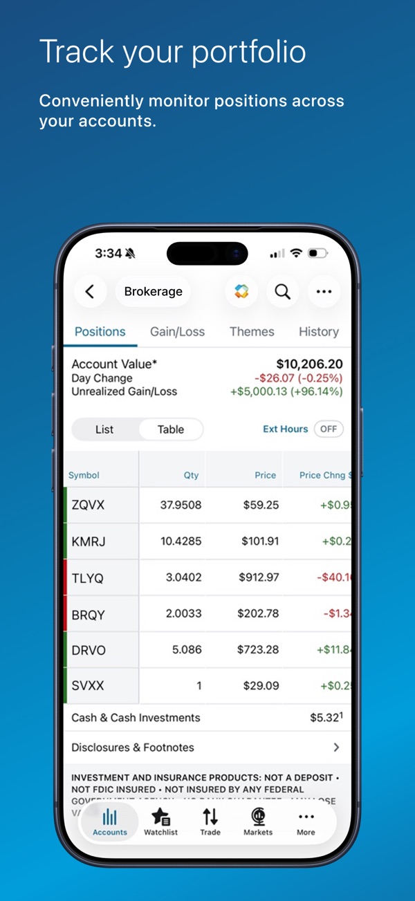 Schwab iPhone screenshot 3