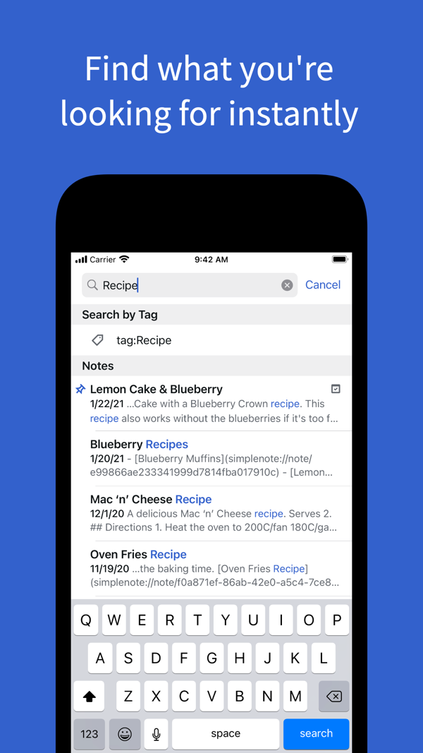 Simplenote iPhone screenshot 5