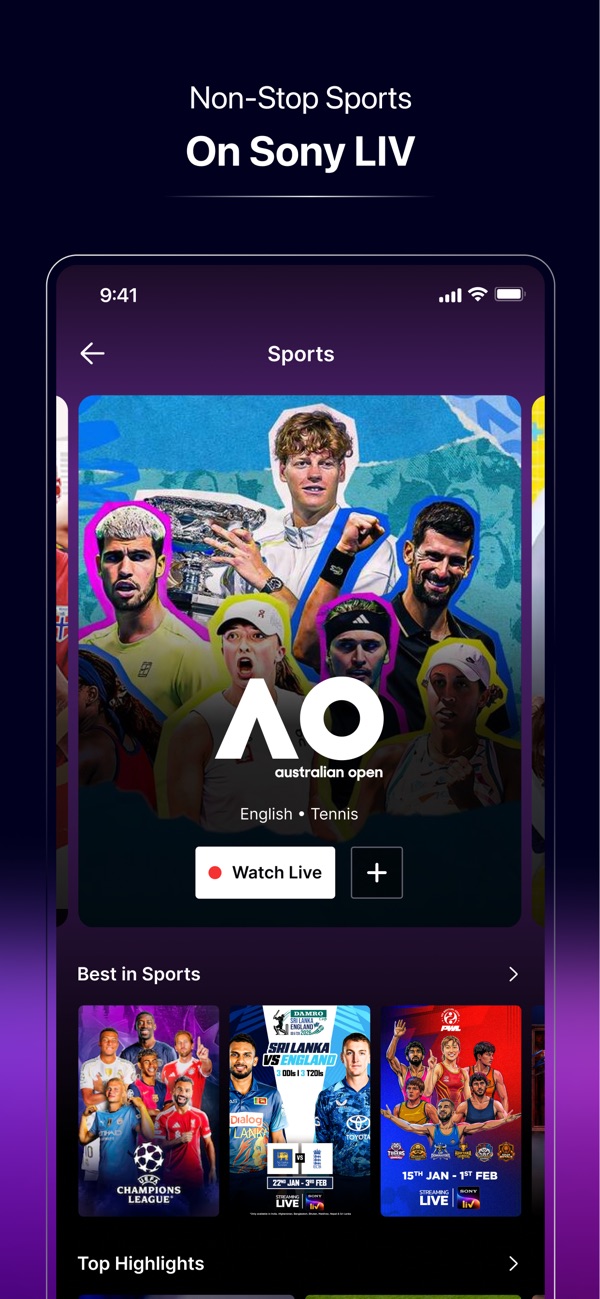 Sony LIV iPhone screenshot 5