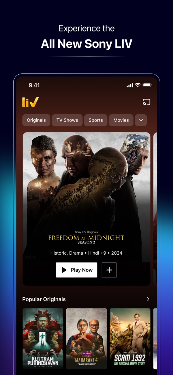 Sony LIV iPhone screenshot 1