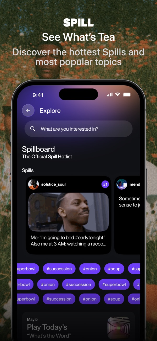 Spill-App iPhone screenshot 1
