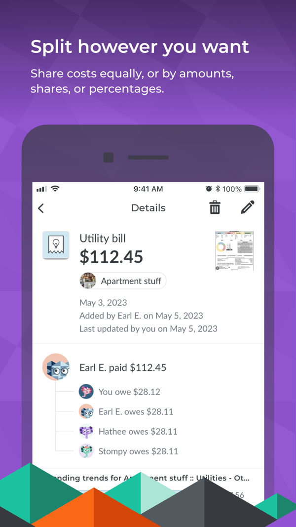 Splitwise iPhone screenshot 5