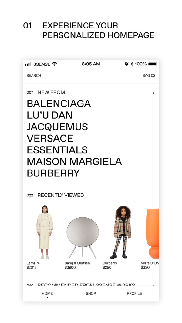 SSENSE iPhone screenshot 1