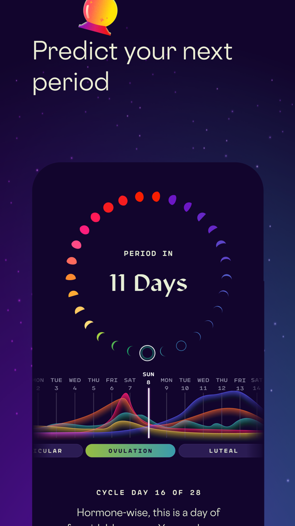 Stardust Period Tracker iPhone screenshot 2