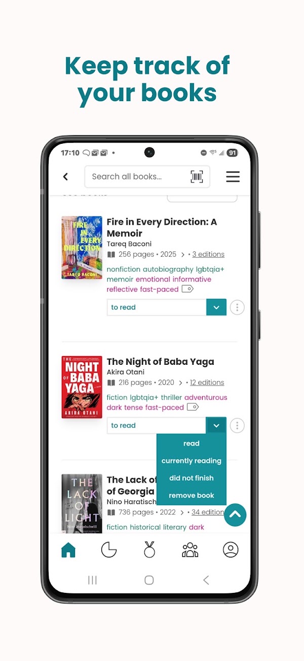 StoryGraph Android phone screenshot 1
