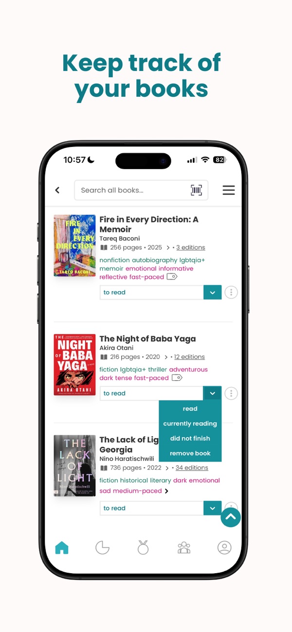 StoryGraph iPhone screenshot 1