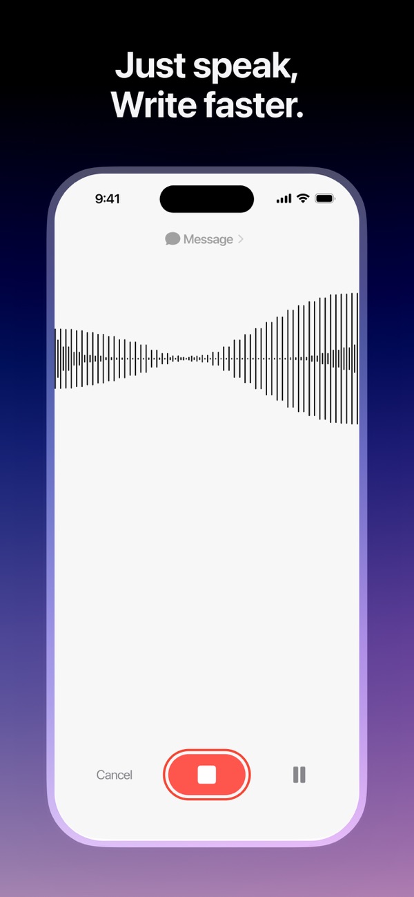 Superwhisper iPhone screenshot 1