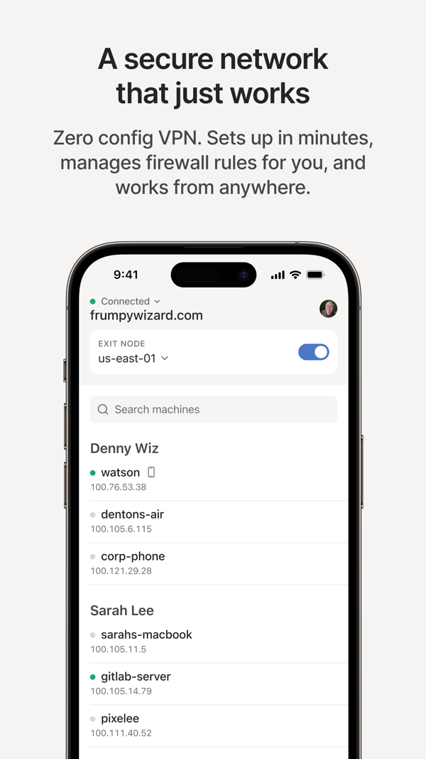 Tailscale iPhone screenshot 1